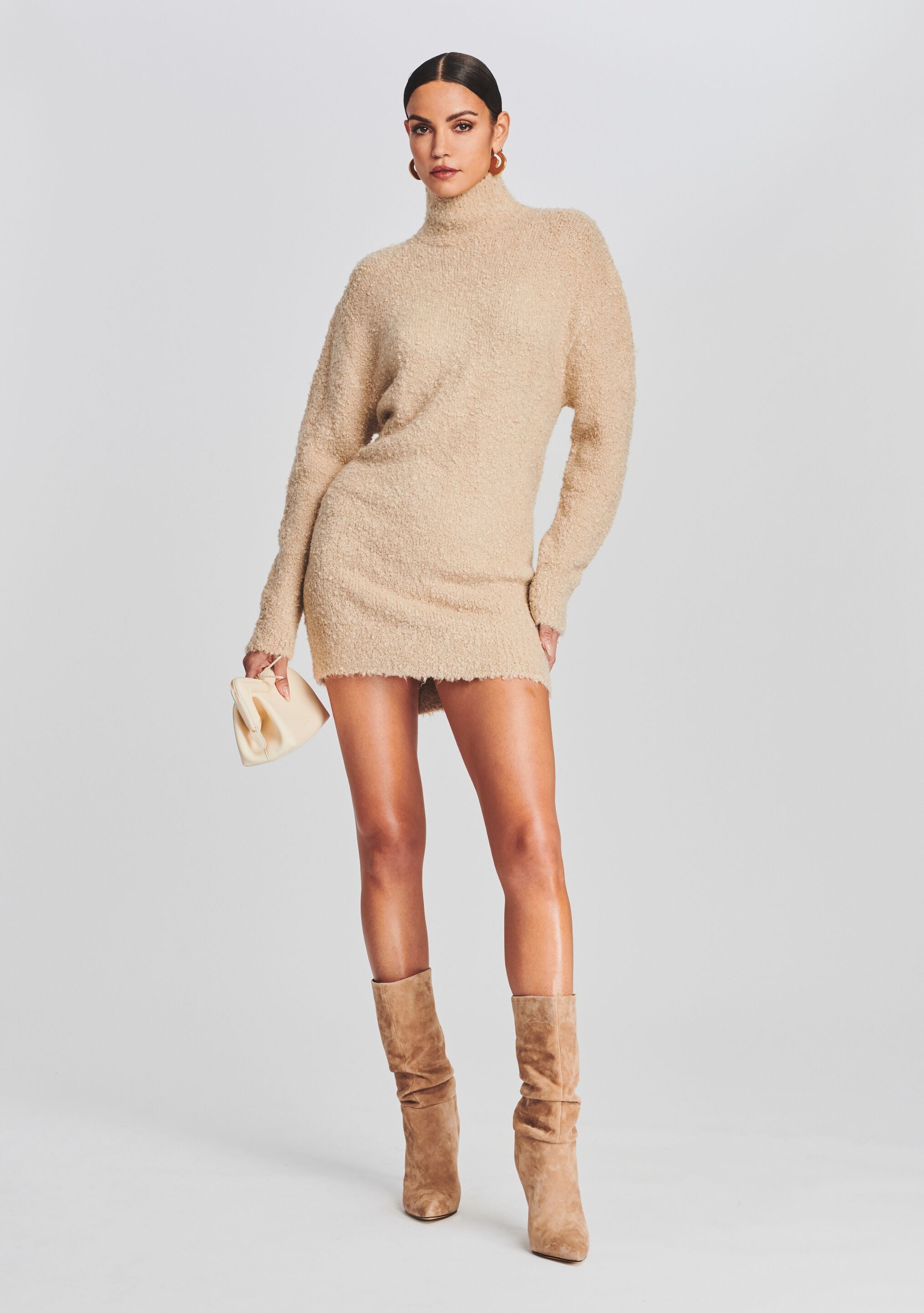 tan sweater dress